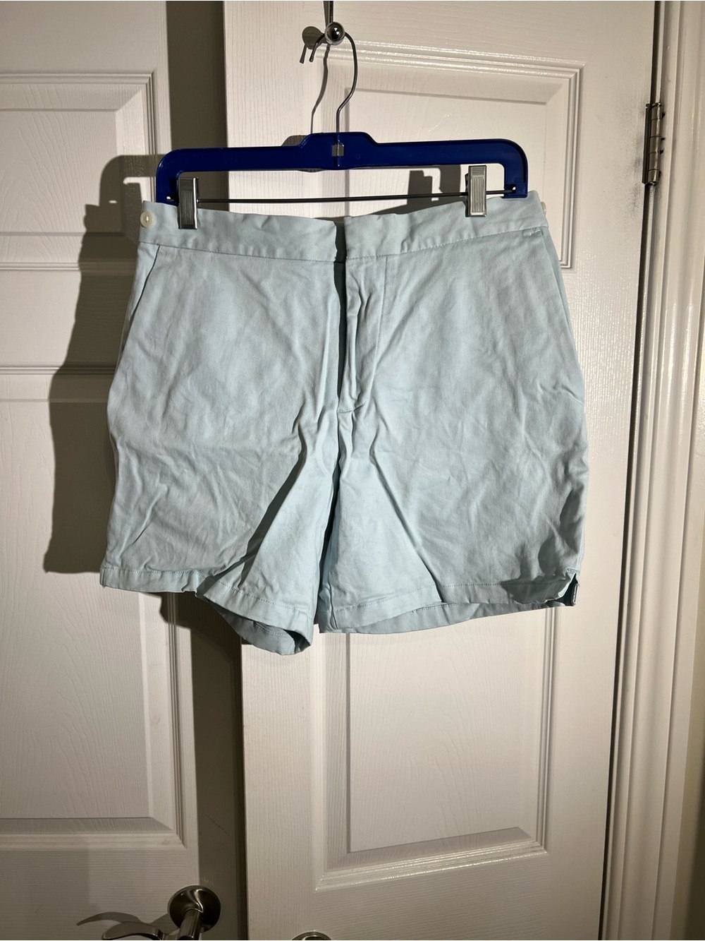 Club Monaco Light Blue Flat-Front Men's Shorts